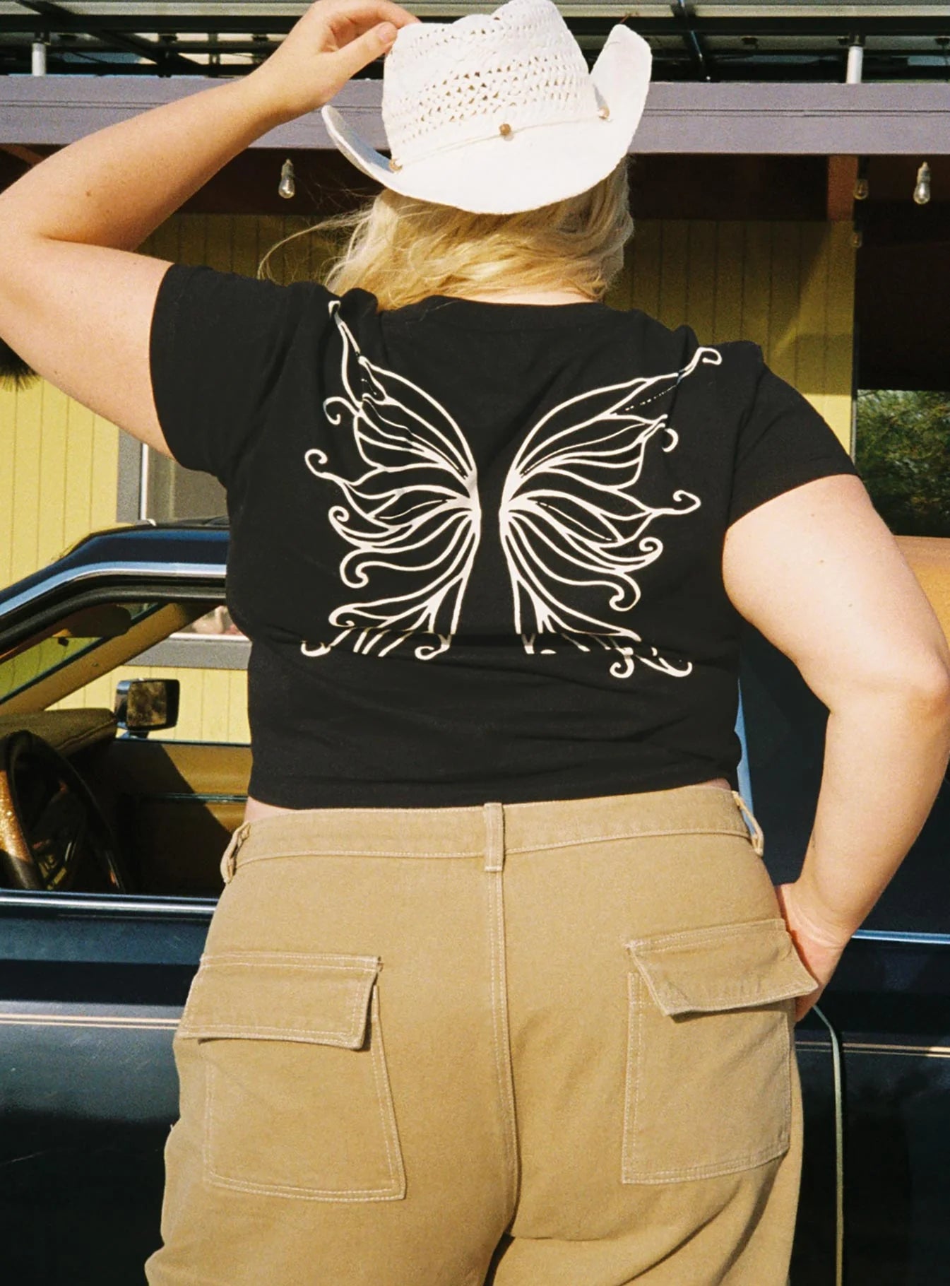 Fairy Wings Shrunken Tee Black Curve