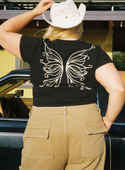 Fairy Wings Shrunken Tee Black Curve