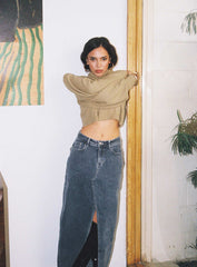 Batkins Maxi Skirt Dark Wash Denim Petite