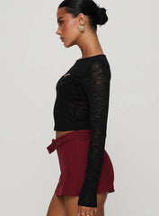 Sandrine Twist Long Sleeve Top Black
