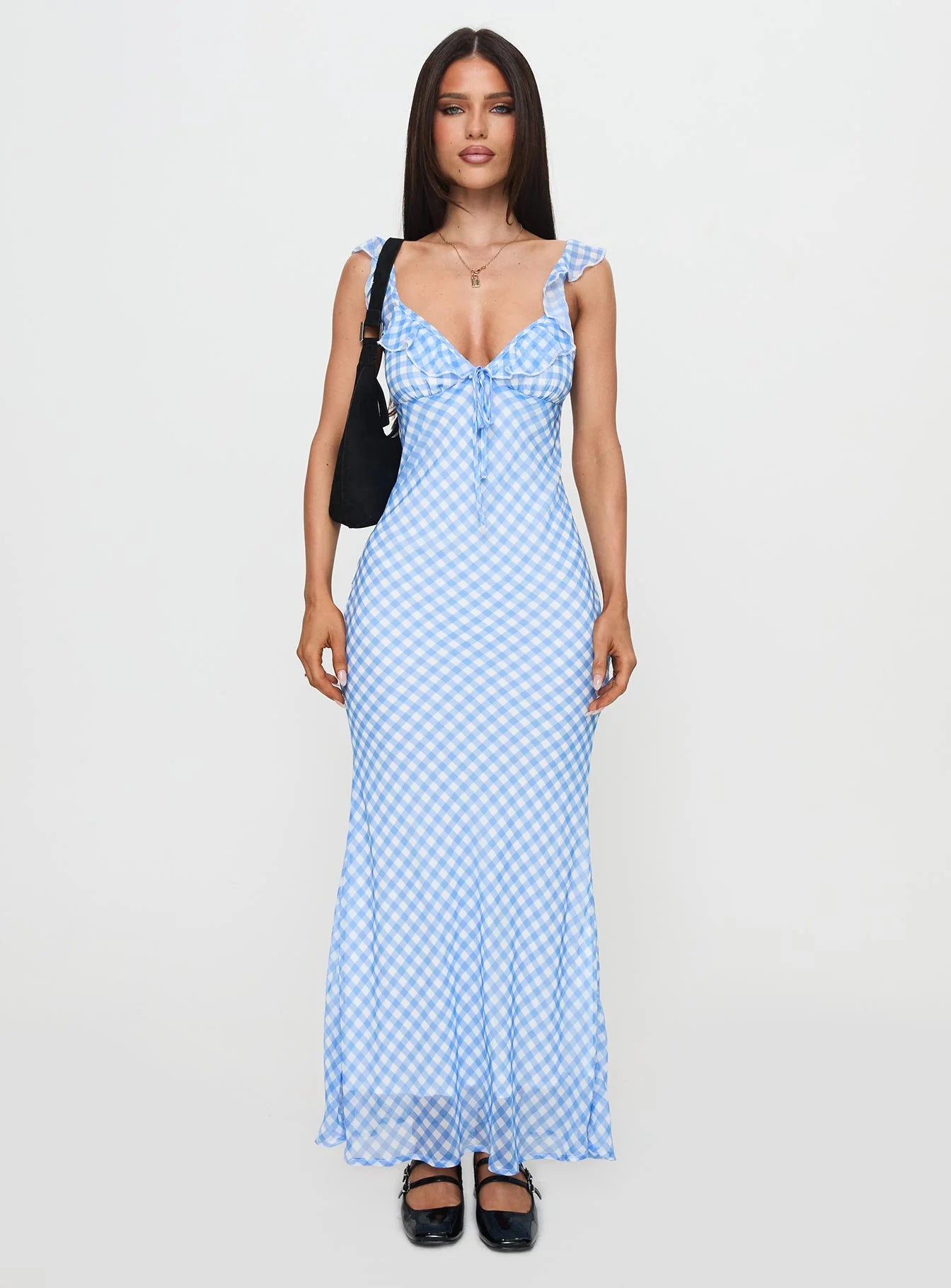 Brigette Maxi Dress Blue Gingham