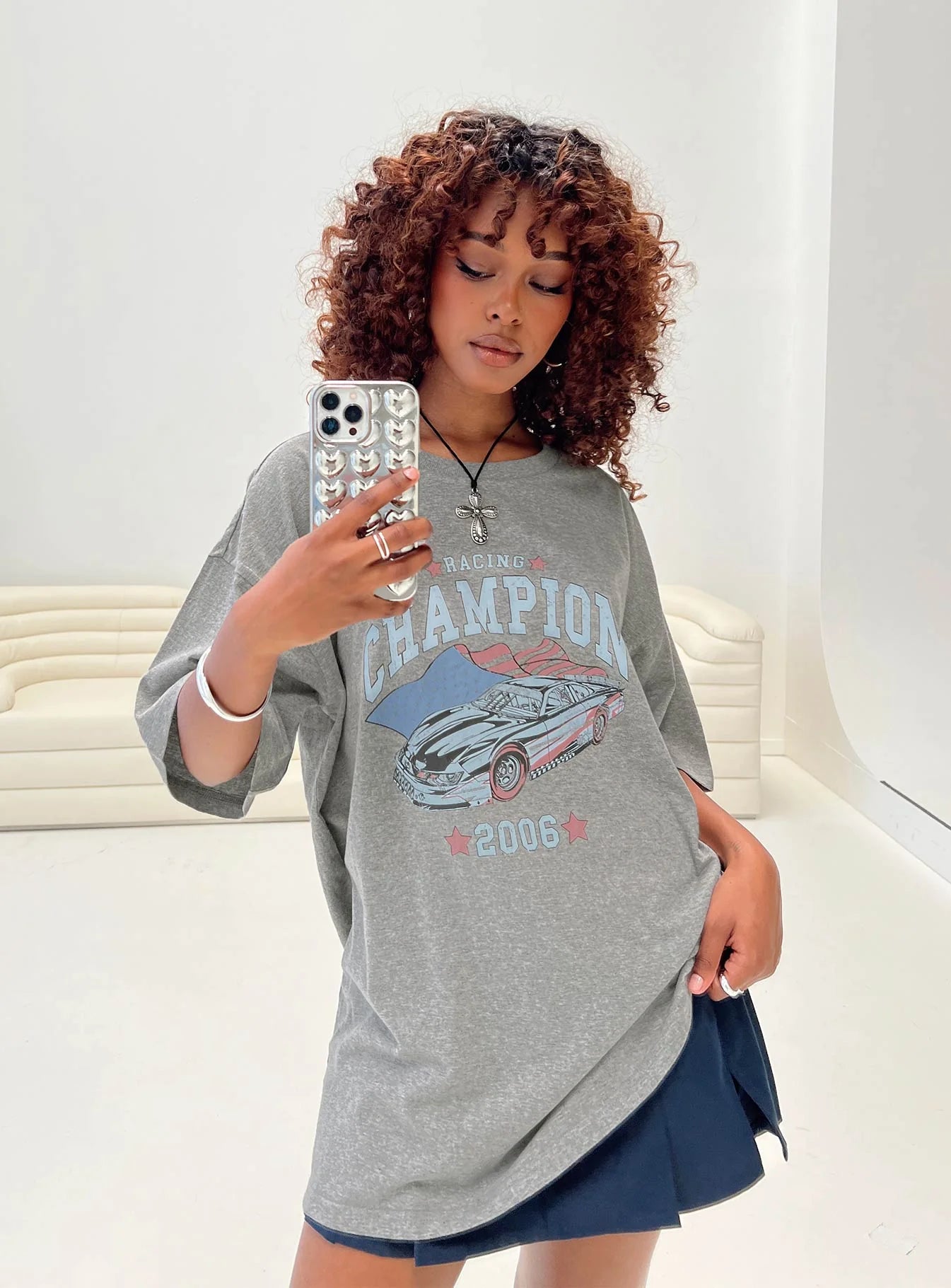 Champ Graphic Tee Grey Marle