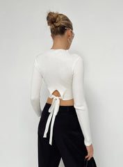 Arthur Long Sleeve Top White