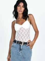 Aldone Lace Bodysuit White