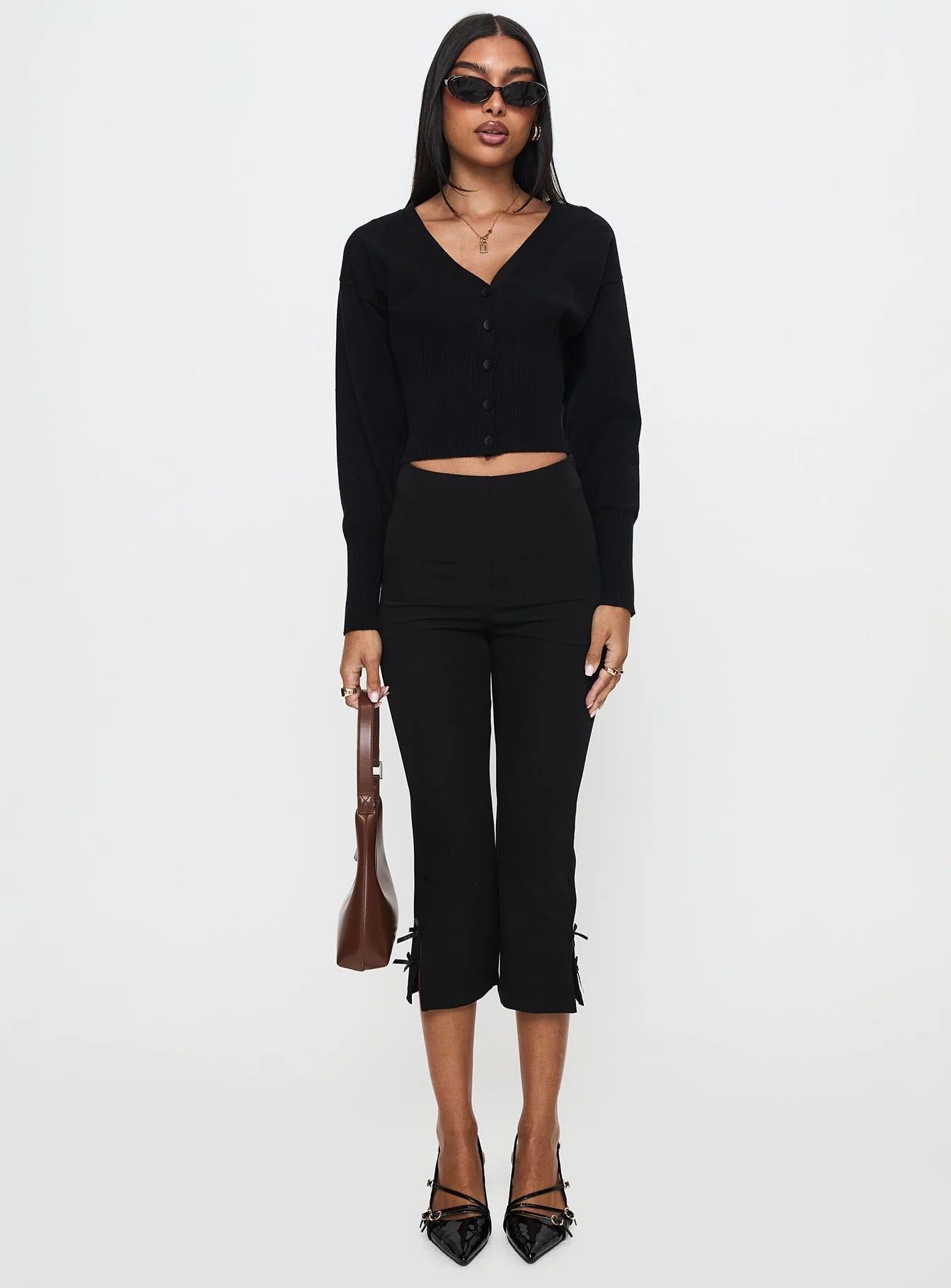 Wistfully Knit Cardigan Black