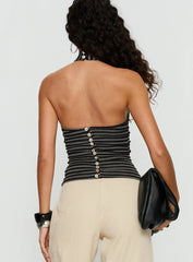 Katriana High Neck Top Multi Stripe