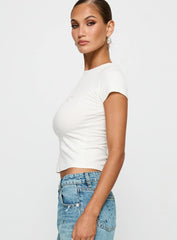 We Could Go Lace Detail Top White