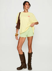 Firenze Flower Market Oversized Graphic Tee Yellow