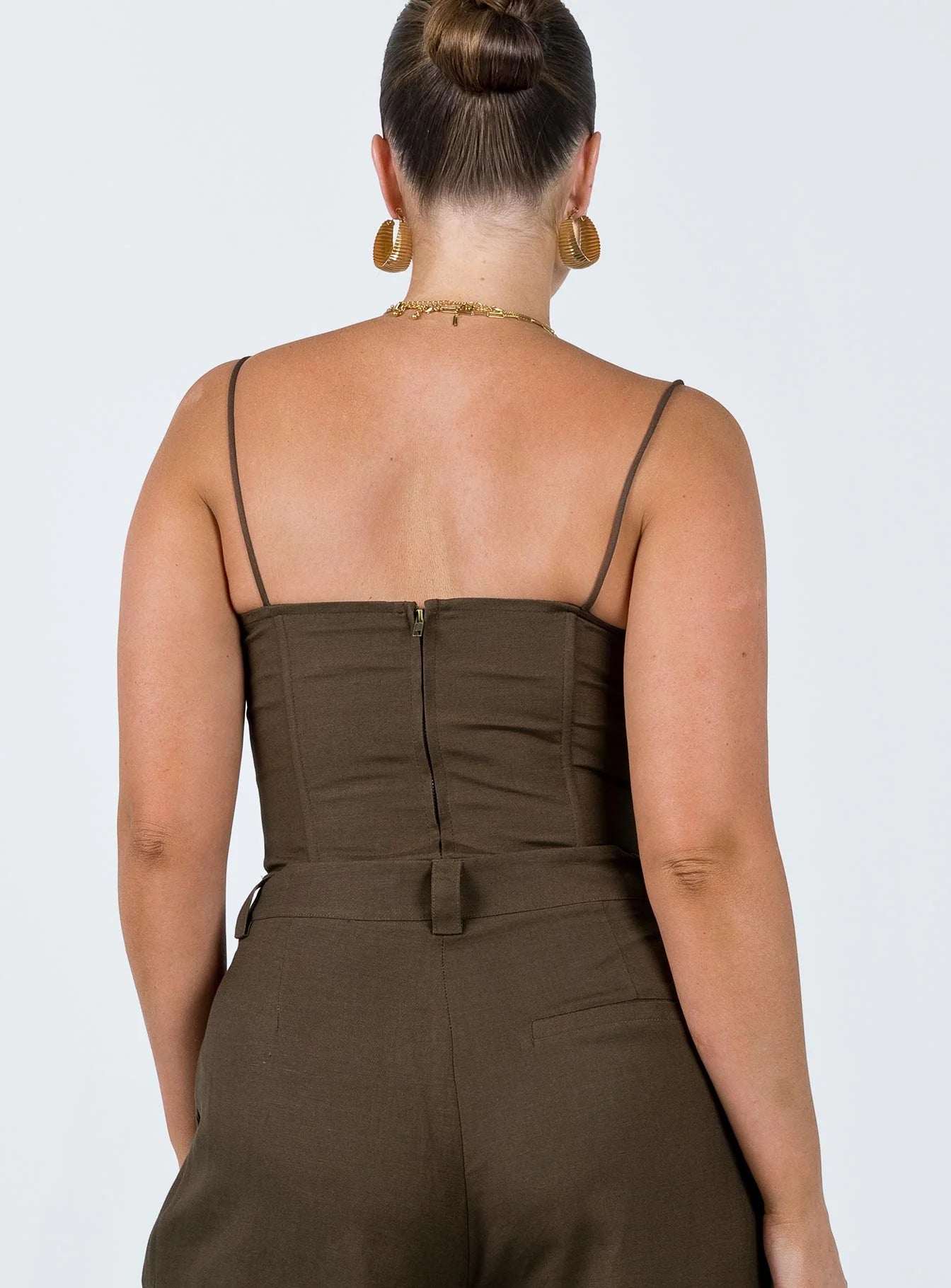 Del Gato Corset Top Dark Chocolate