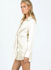 Ixia Long Sleeve Mini Dress Cream