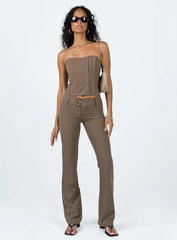 Kyana Corset Pinstripe Brown