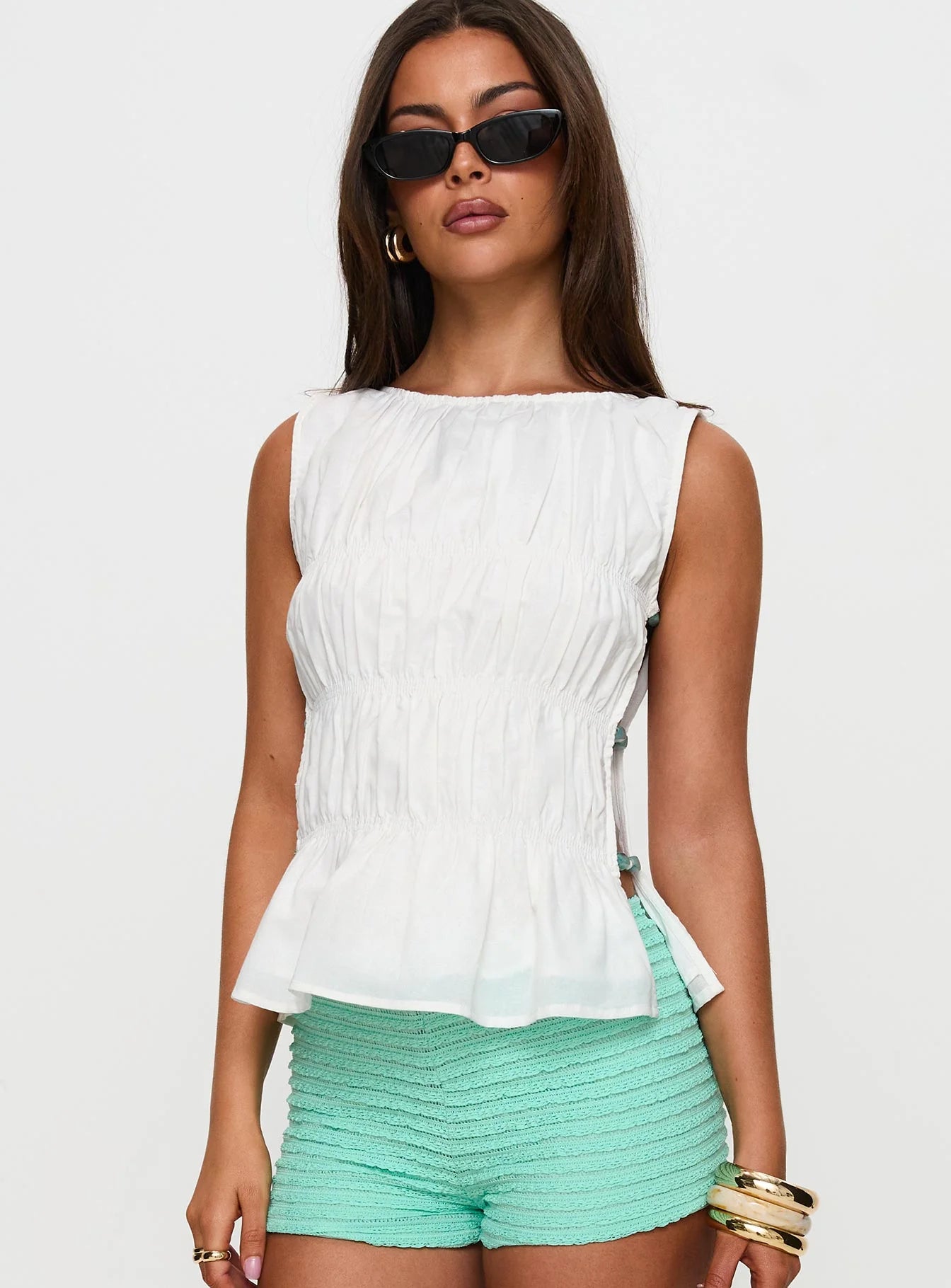 Read My Soul Bead Detail Top White