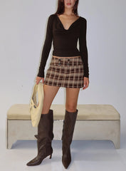 Strikes Again Skort Brown Check