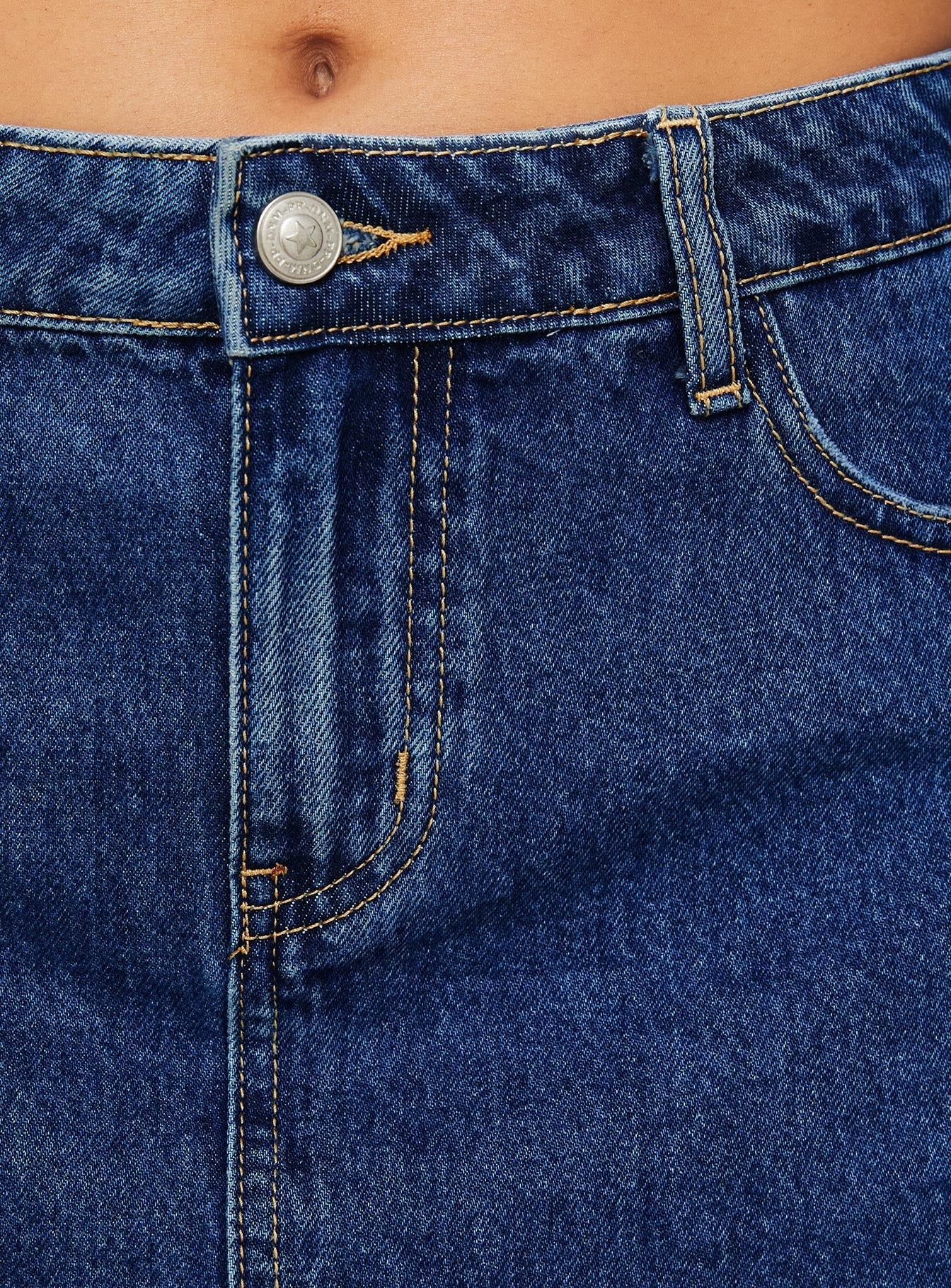 Nickei Denim Mini Skirt Mid Wash Tall