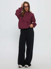 Kisses Graphic Hoodie Wine