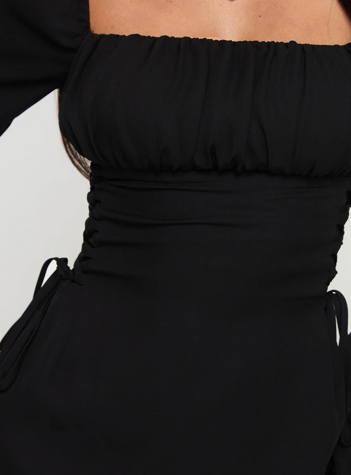Eternal Flame Long Sleeve Mini Dress Black