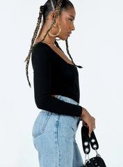 Hassie Long Sleeve Bodysuit Black