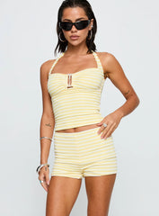 Edamame Micro Shorts Yellow Stripe