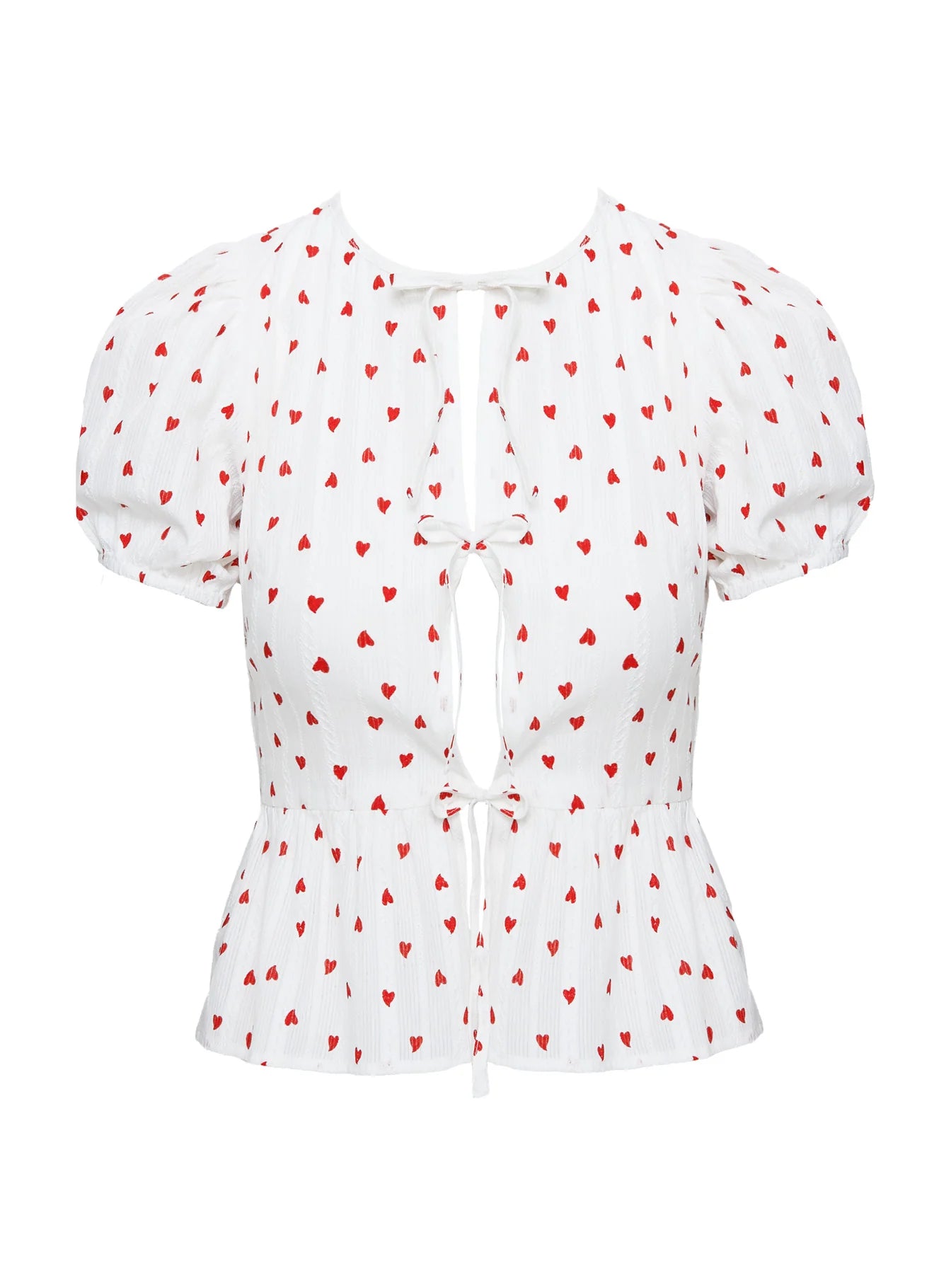 Lucky In Love Bow Tie Top White / Red