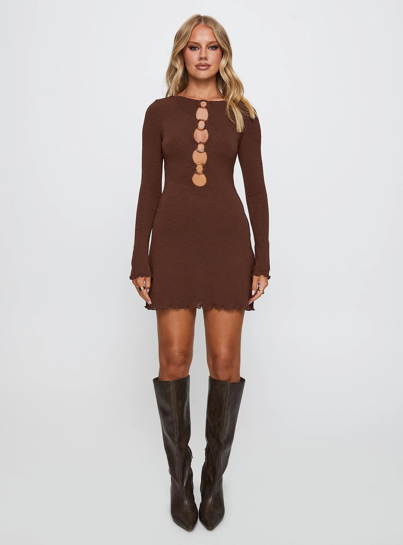 Dejonge Ring Mini Dress Brown