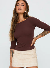 Elaia 3/4 Sleeve Top Chocolate