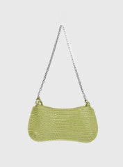 Gwynne Faux Leather Shoulder Bag Green