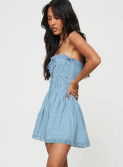 Vip Strapless Romper Blue