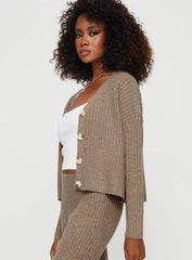 Yang Knit Cardigan Brown