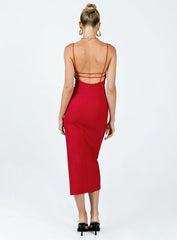 Anito Midi Dress Red