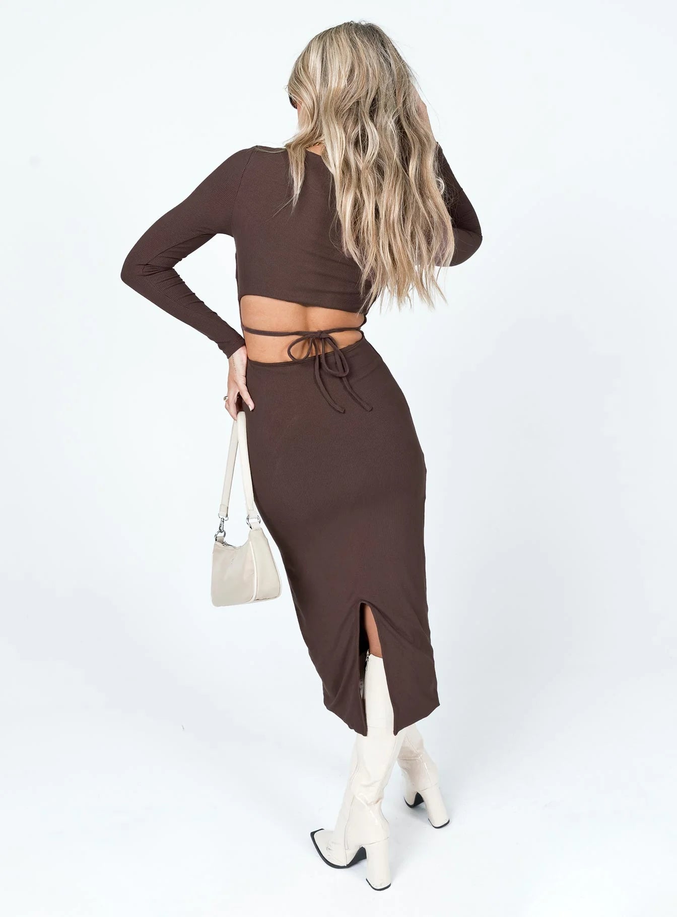 Nolan Midi Dress Brown