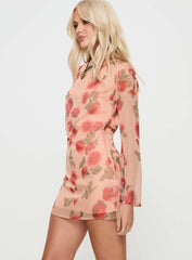 Florinda Long Sleeve Mini Dress Pink Floral