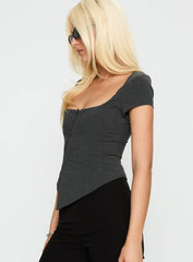 Memory Bliss Asymmetrical Top Grey