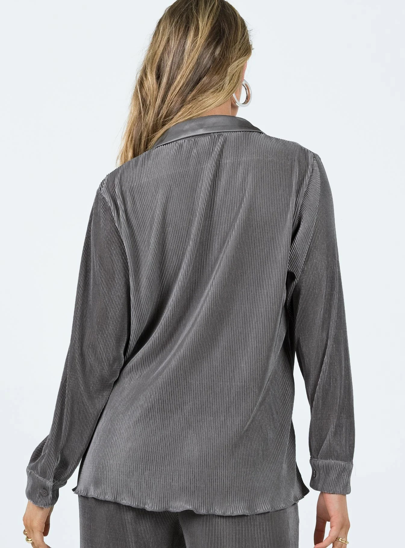 Cartmore Plisse Top Charcoal