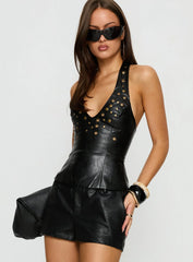 Brooklyne Studded Corset Top Black