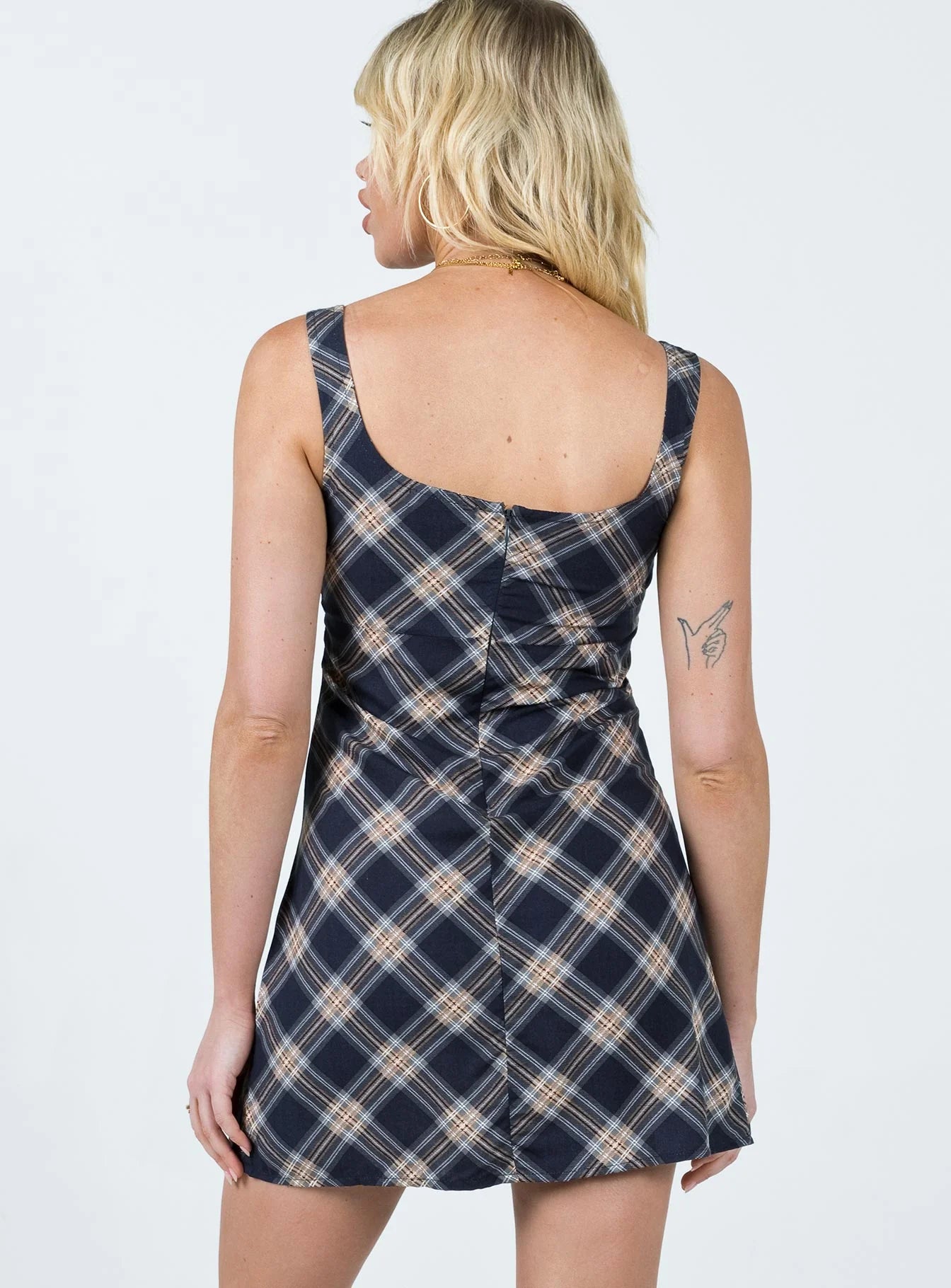 Motel Mehra Dress Check Black