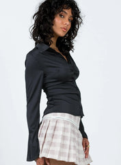 Anni Satin Shirt Black