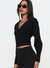 Wistfully Knit Cardigan Black