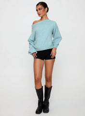 Noble Off The Shoulder Jumper Blue