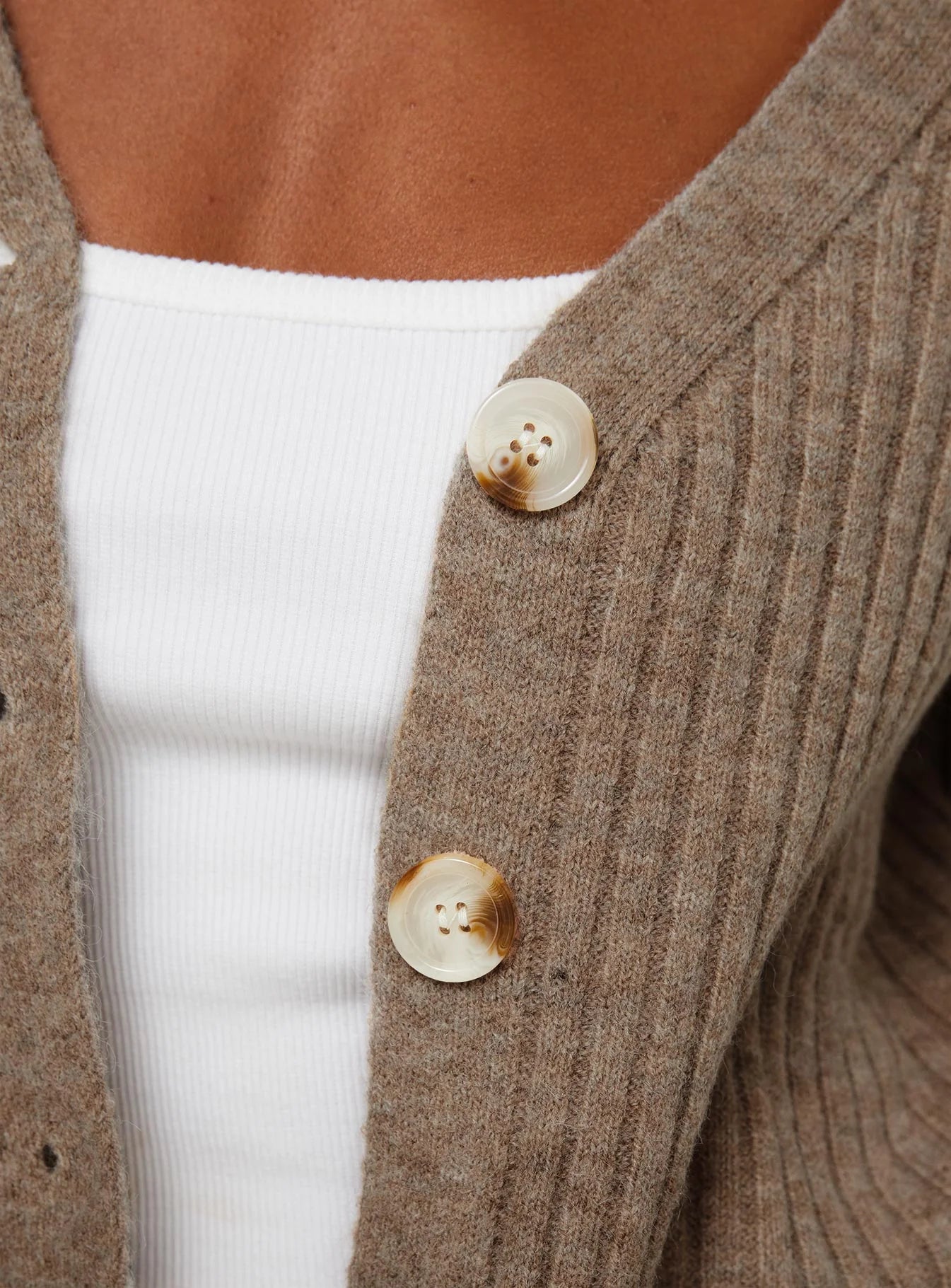 Yang Knit Cardigan Brown