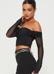 Botello Off The Shoulder Top Black