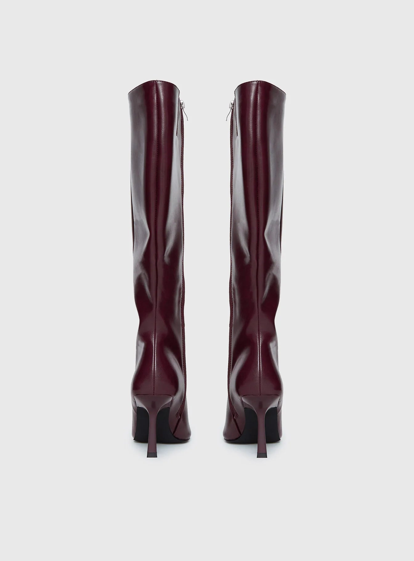 Harrie Knee High Boots Burgundy