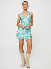 Zuba Mini Dress Green Floral