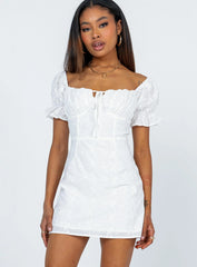 White Rose Mini Dress White