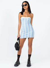 Carano Mini Dress Blue Check