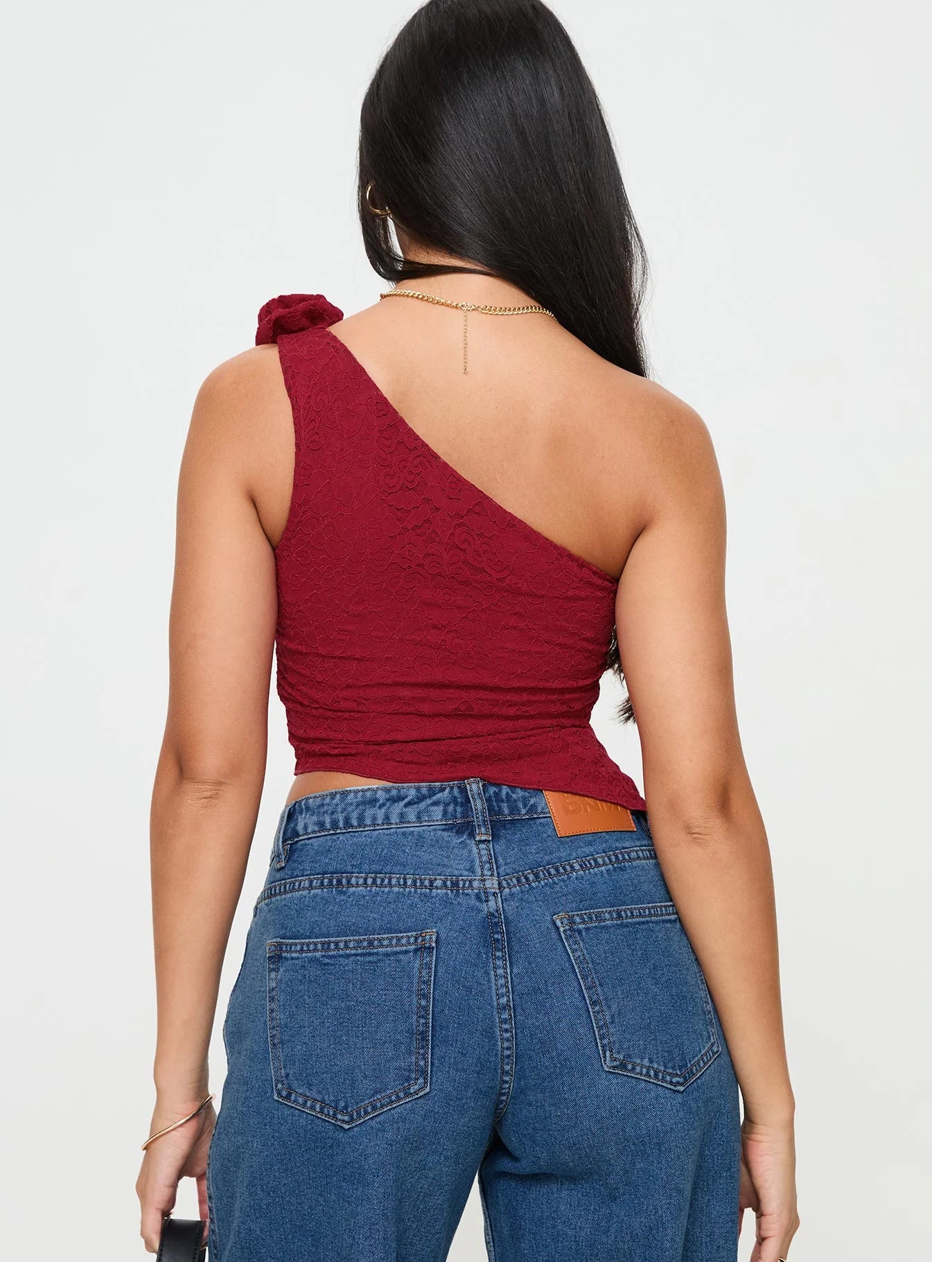 Pillai One Shoulder Top Red