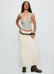 Whimsy Halter Top Chocolate / White Stripe