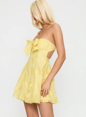 Loulani Strapless Mini Dress Lemon