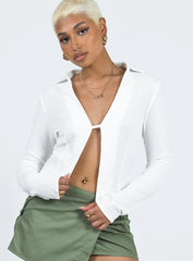 Haddock Long Sleeve Top White
