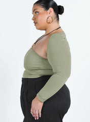 Moran Two Piece Bolero Top Sage Curve