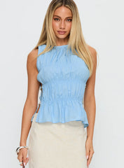 Read My Soul Bead Detail Top Blue
